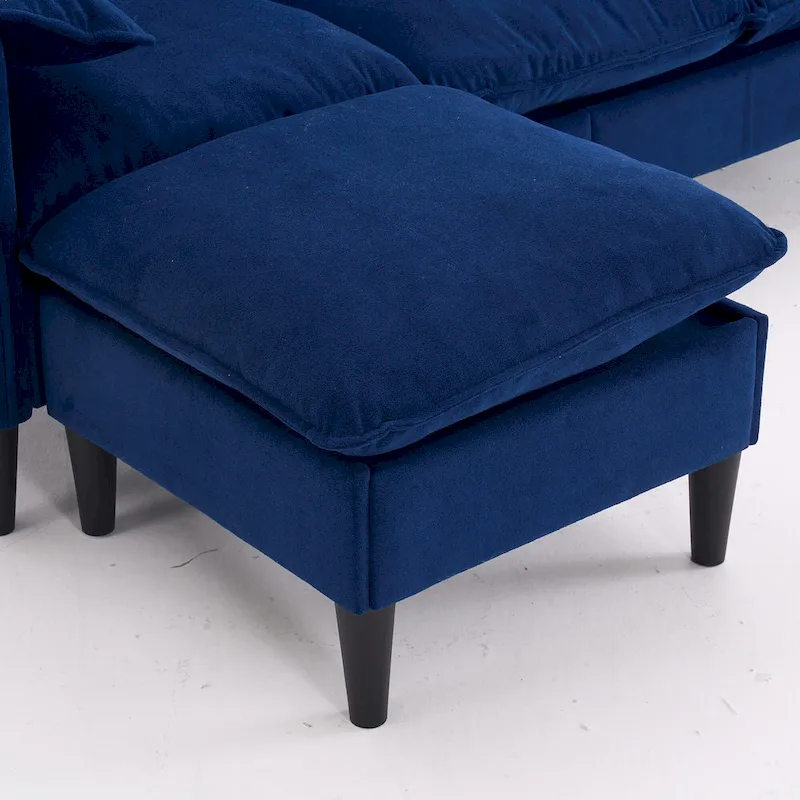 78.74 3-Seater L-Shaped Convertible Sectional Sofa with Footstools and Storage