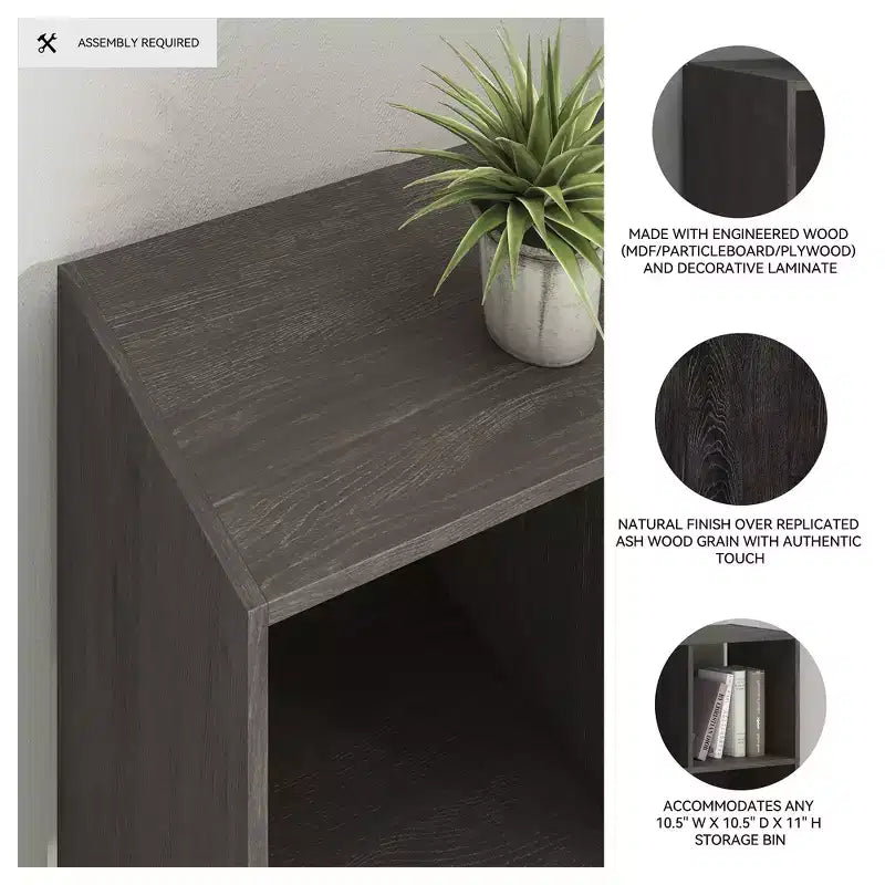6-Cube Open Storage Organizer Bookcase, Versatile Display Unit for Home Organization, Wood Laminate