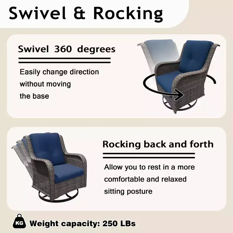 UPTIOT 9 Pieces Outdoor Wicker Sectional Sofa