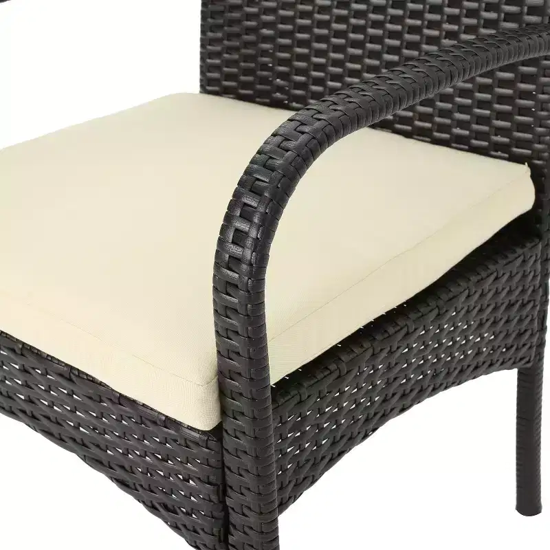 GDFStudio Dion Outdoor Wicker 5 Piece Dining Set with Cushions