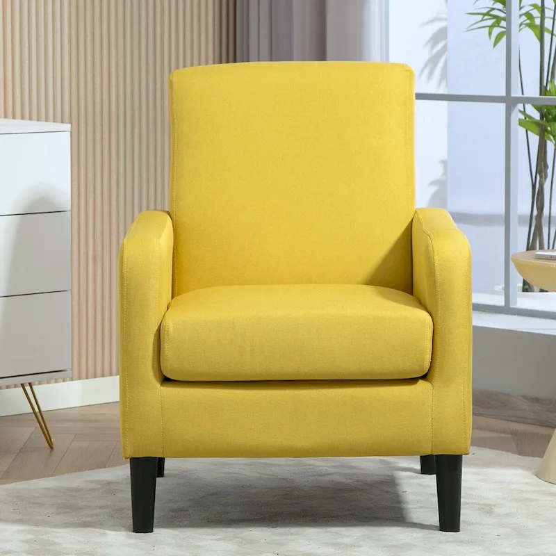 Accent Armchair with Solid Wood Frame and Padded Seat