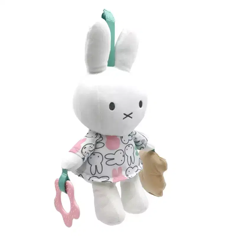Miffy Spring Hanging Activity On-The-Go Toy: Teether, Bell, Multiple Textures, Crinkles