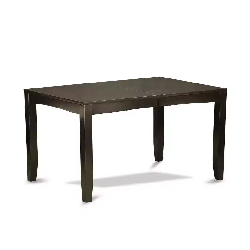 Baroque Beauty Dining Set - 6Pc Rectangular Table & Chairs - Cappuccino Finish - Linen Fabric - Brown