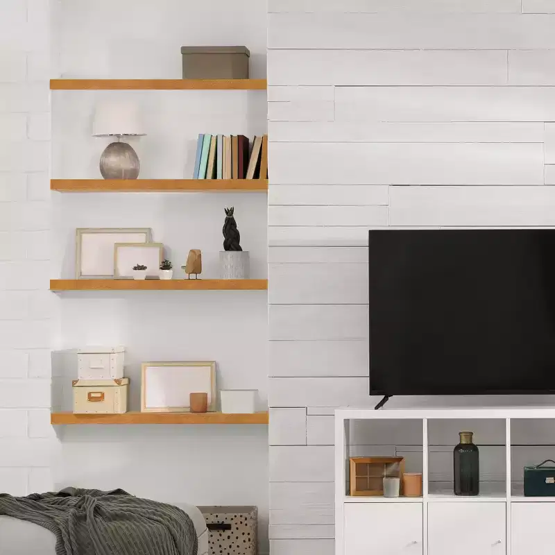 Sorbus 2 Pack 24 Solid Wood Floating Shelves - for Bathroom Decor, Books, Bedroom & Living Room
