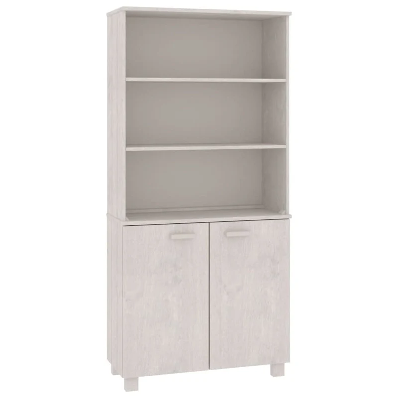 Drawer Cabinet Bookshelf with Storage Shelves Solid Wood Pine - 33.5 x 13.8 x 70.9