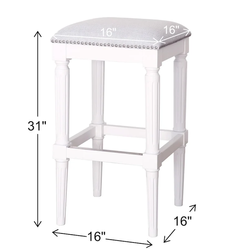 Solid Wood Square Upholstered Seat Bar Stool