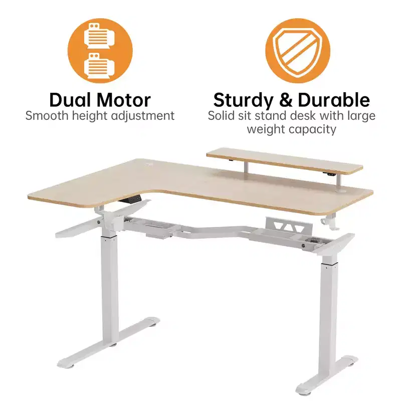 EUREKA ERGONOMIC 60x23 L Shaped Standing Desk with Accessories Set