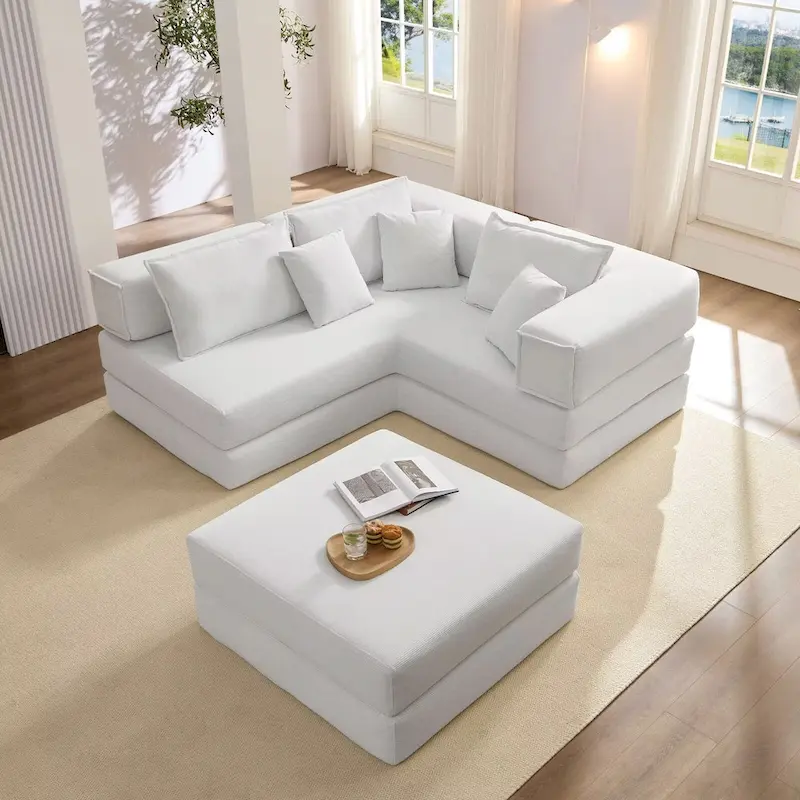 118.2 Oversized Upholstered Sectional Sofa, DIY Corduroy Sofa