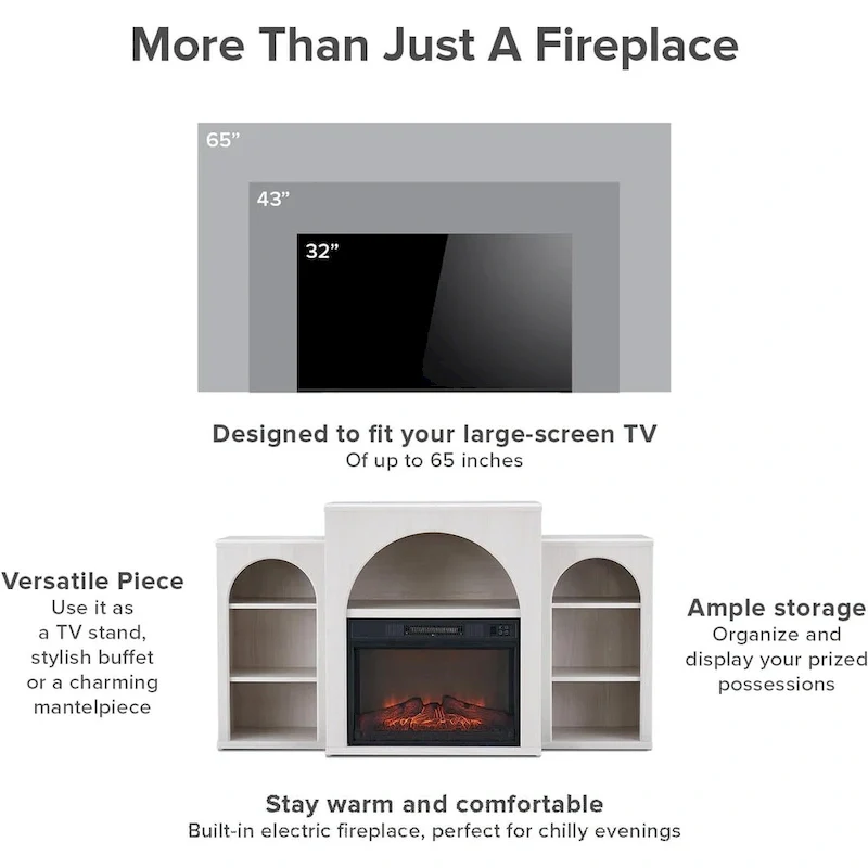 Mopio Blake Electric Fireplace Mantel TV Stand