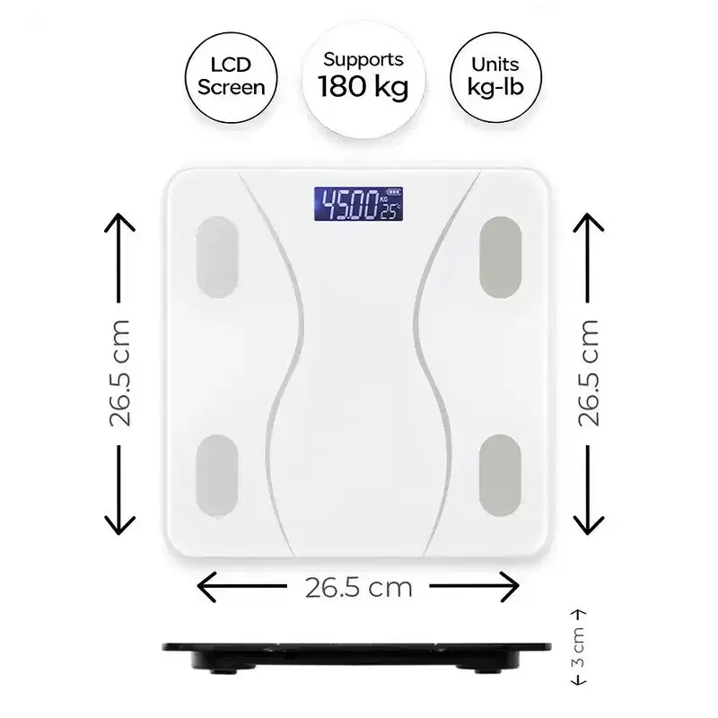 Swtroom Smart Bluetooth Body Fat Scale - Rechargeable Digital Bathroom Scale with App 400lbs Capacity