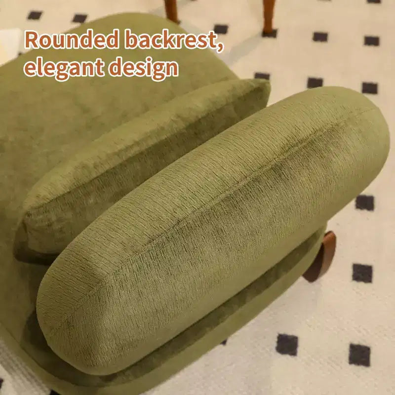 Velvet Armless Accent Chair with Soft Cushion and Solid Wood Legs