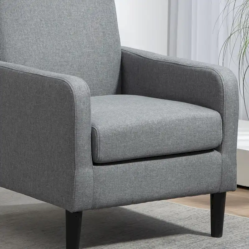 Accent Armchair with Solid Wood Frame and Padded Seat