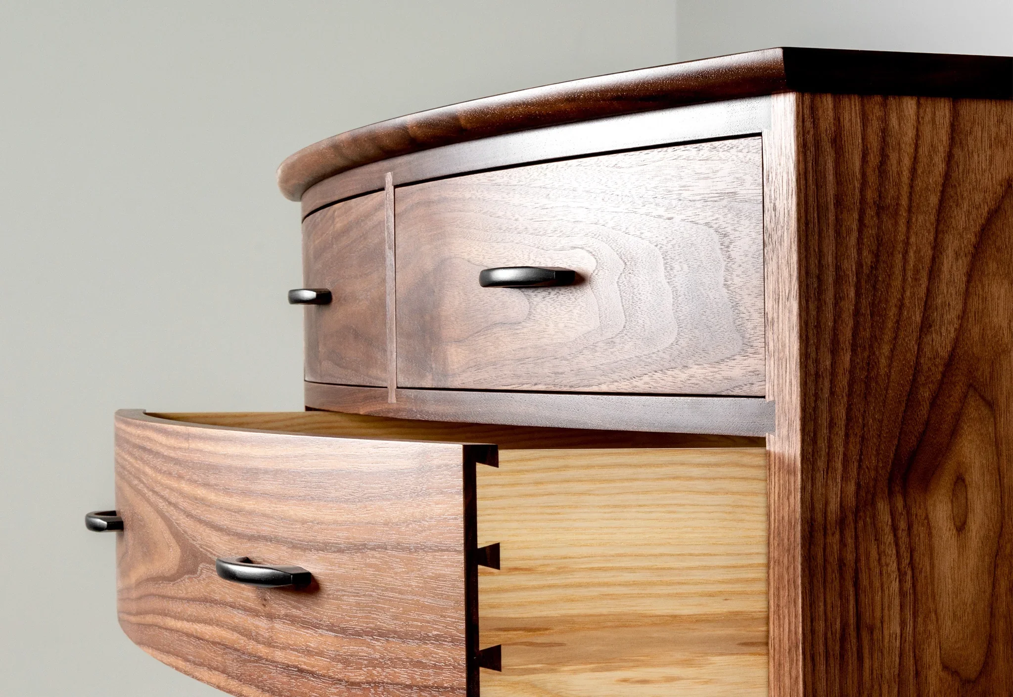 Four Drawer Bureau - Inspired by a request for a curved adaptation of our standard bureau, the demonstrates the value