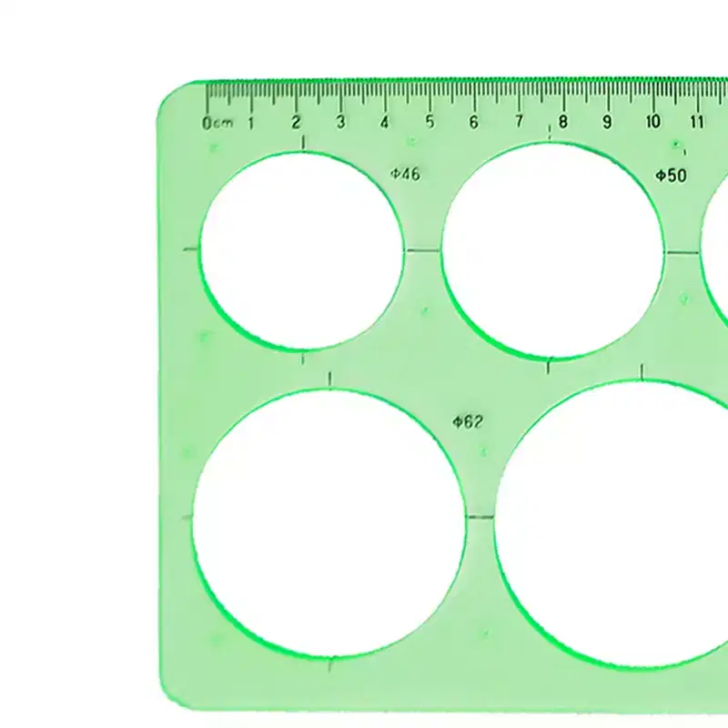 Unique Bargains Plastic Hollow Out Circle Drawing Learning Measuring Template Ruler 1 Pc