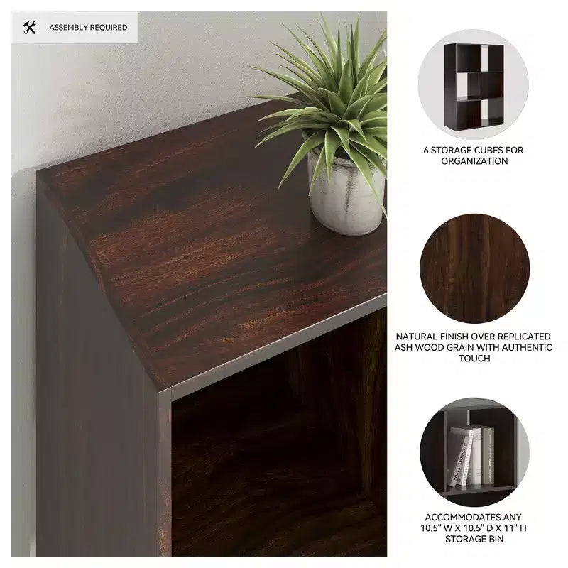 6-Cube Open Storage Organizer Bookcase, Versatile Display Unit for Home Organization, Wood Laminate
