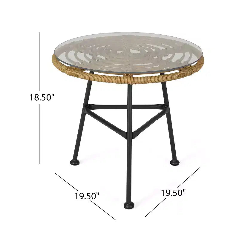 Christopher Knight Home Bechtel Outdoor Wicker and Tempered Glass 5 Piece Chat Set with Ottomans