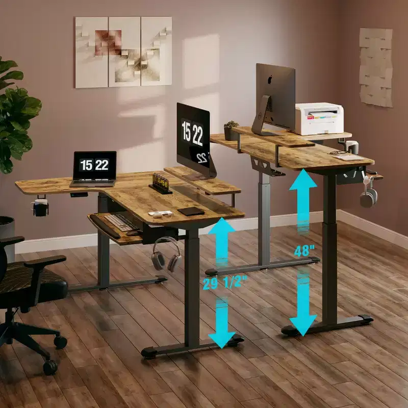 EUREKA ERGONOMIC 60x23 L Shaped Standing Desk with Accessories Set