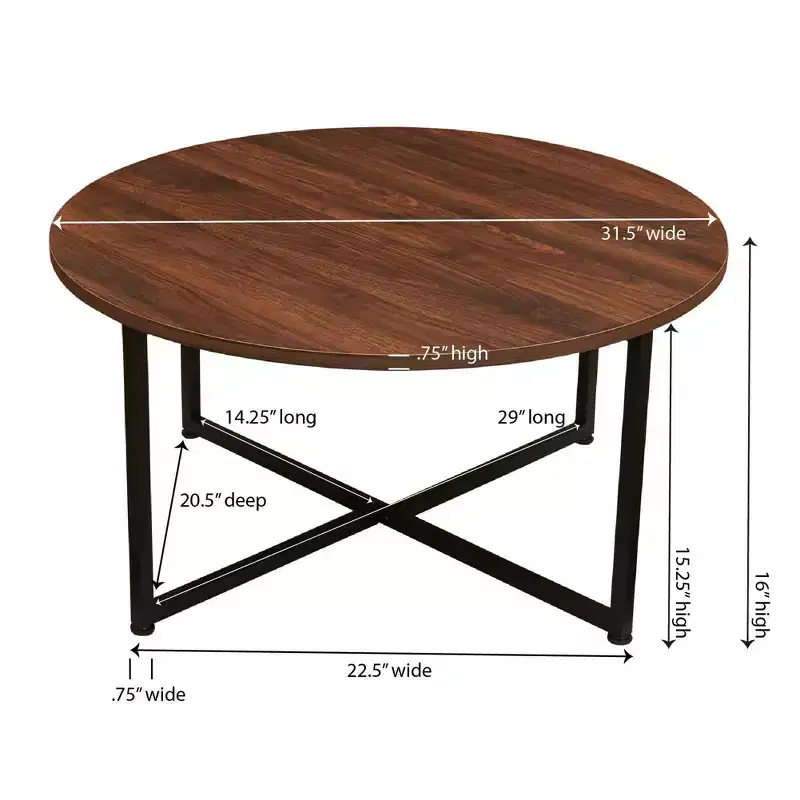 Household Essentials Jamestown Round Coffee Table