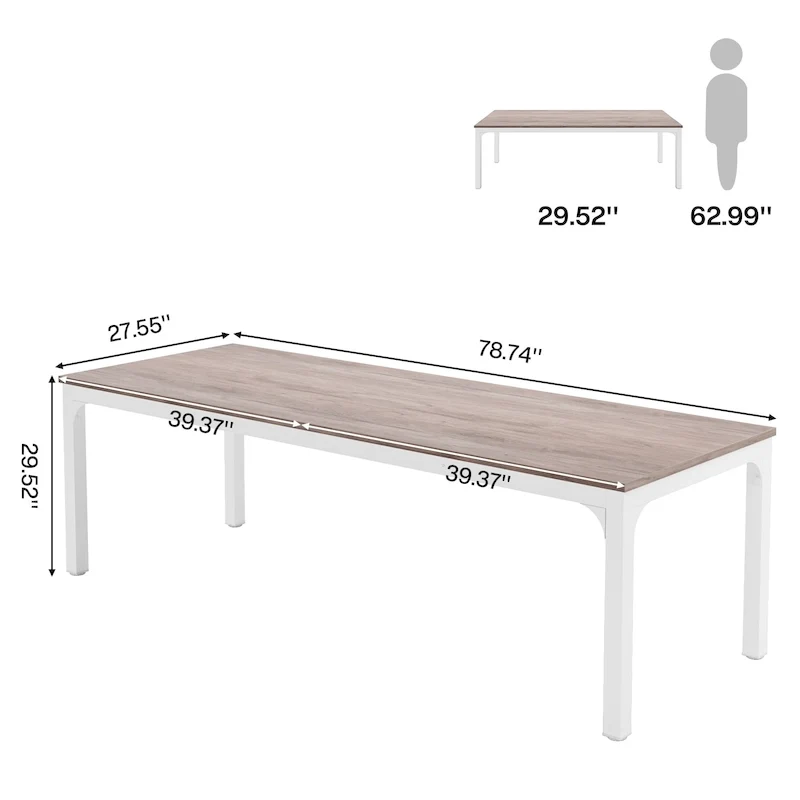 78.74 inch Extra Long 2 Person Double Computer Desk for Home Office