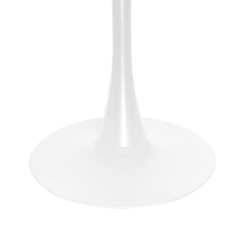 36 in. Round Dining Table for 4 with MDF Top and White Iron Base