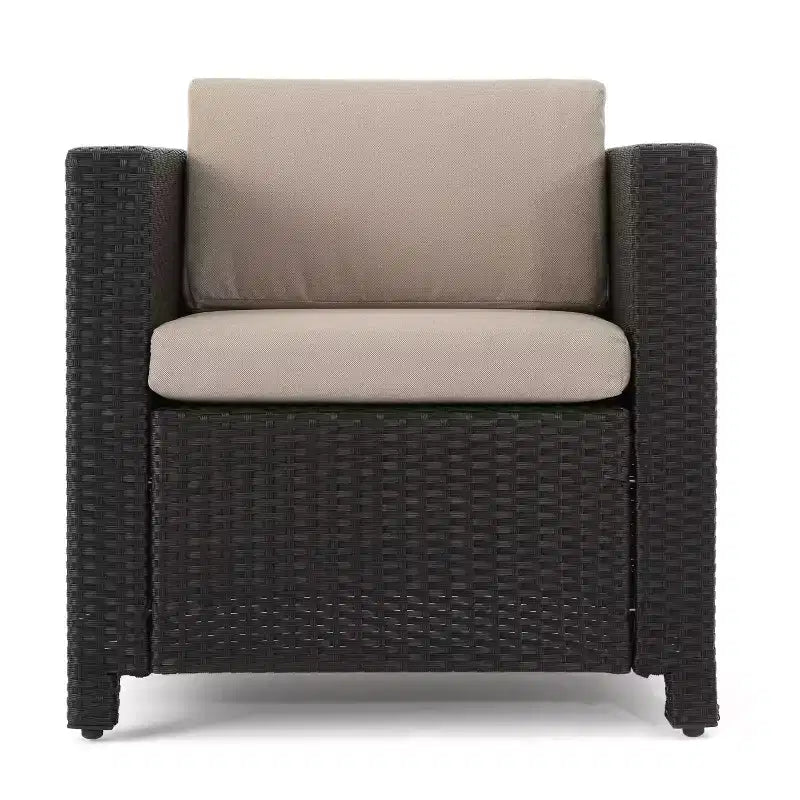 Christopher Knight Home Puerta Outdoor Wicker 4 Seater Chat Set with Cushions