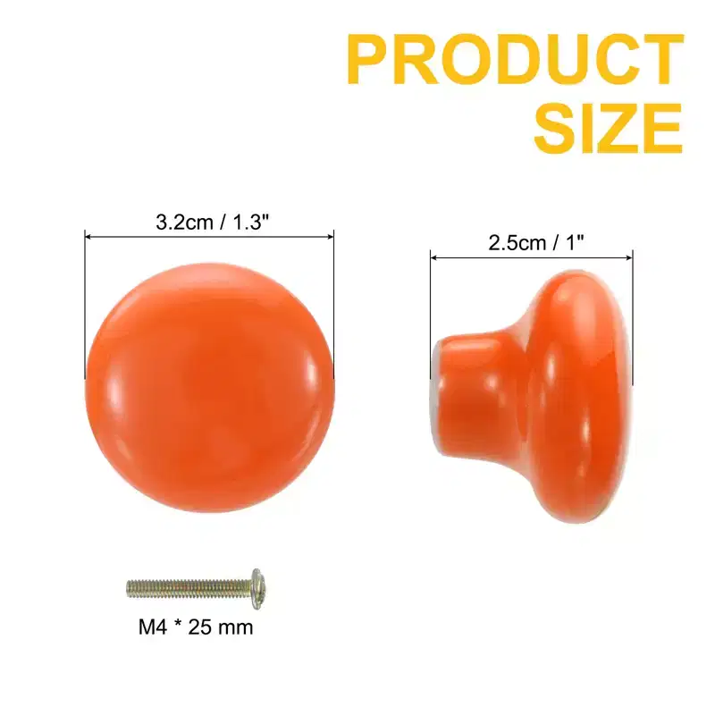 Unique Bargains Round Ceramic Drawer Knobs with Screw for Cupboard Wardrobe 2 Pcs
