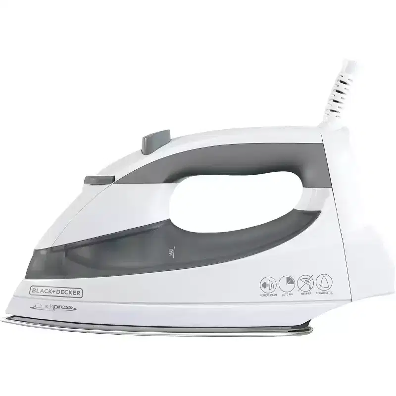 BLACK+DECKER Black & Decker F976 Quickpress Iron with Smart Steam Technology, White/Silver