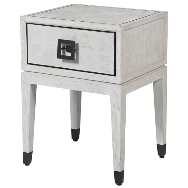 White Wash Oak Veneer Bedside Table