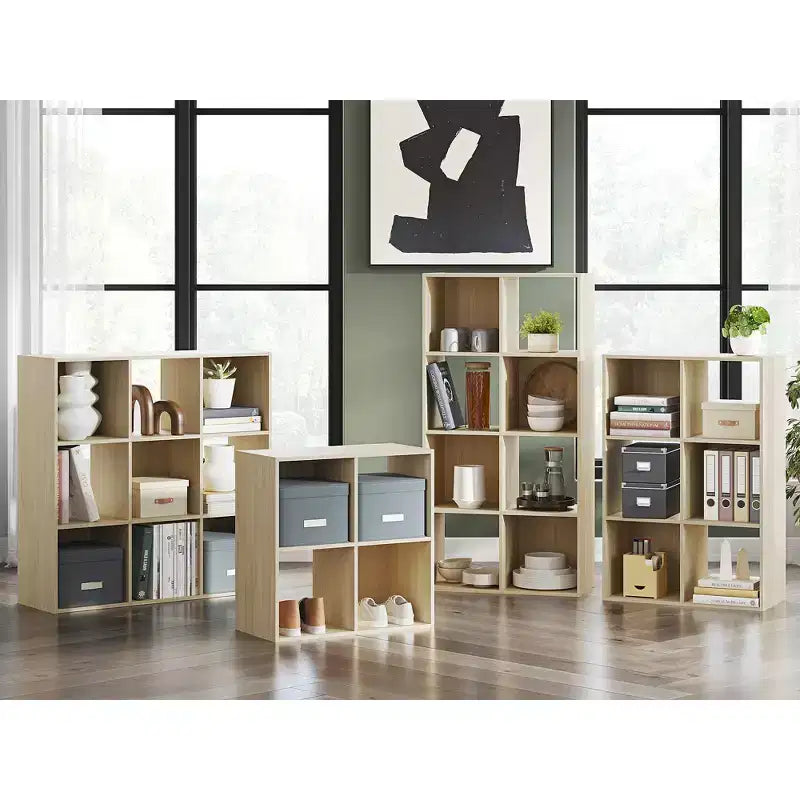 6-Cube Open Storage Organizer Bookcase, Versatile Display Unit for Home Organization, Wood Laminate