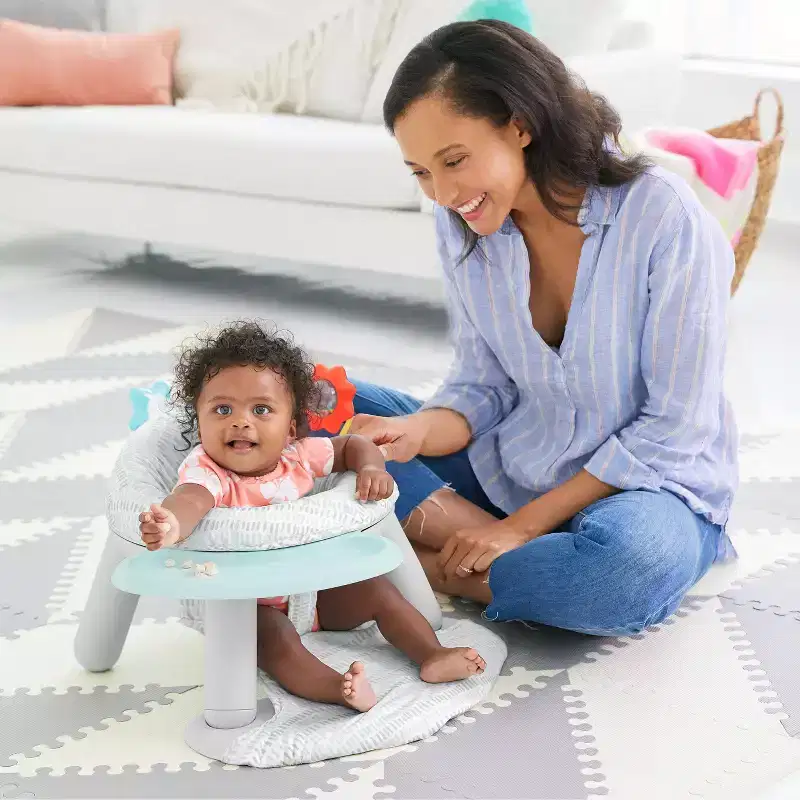 Skip Hop Baby Seat Silver Lining Cloud 2-in-1 Sit-up Chair & Activity Floor Seat - Gray