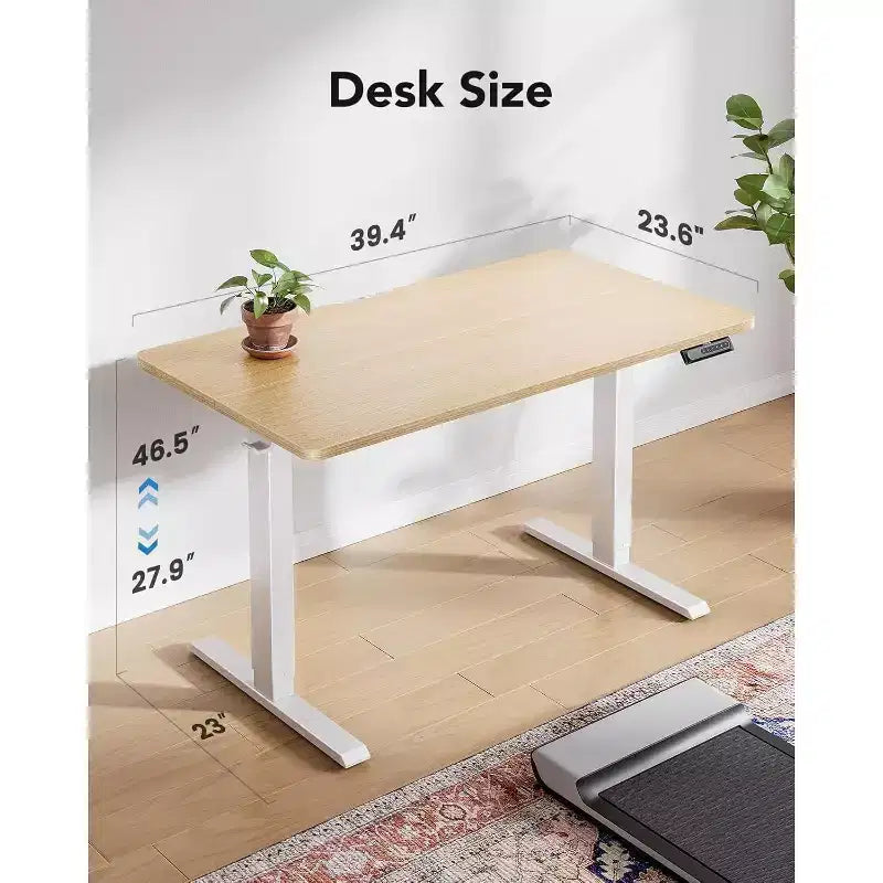 40x24 Electric Standing Desk, Adjustable Height, 4 Memory Settings, Headphone Hook & Cable Manager for Home Office