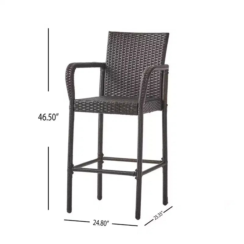 Christopher Knight Home Colbin Outdoor Wicker 5 Piece Square Bar Set, Multibrown