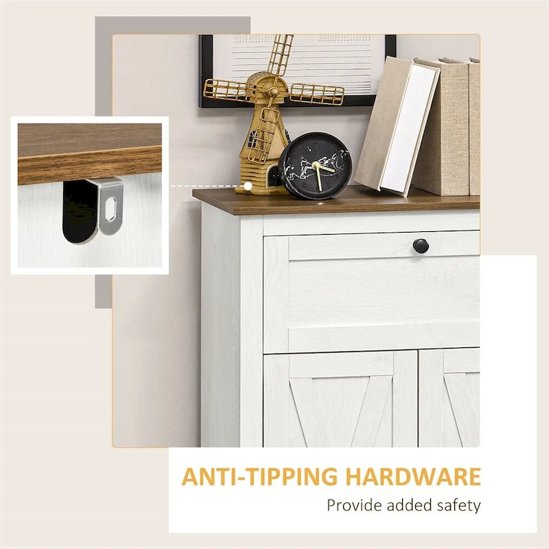 Kitchen Sideboard Storage Cabinet with Drawer and Adjustable Shelf