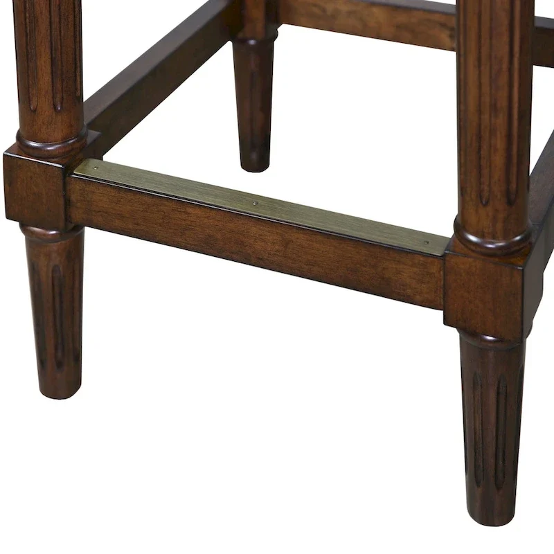 Solid Wood Square Upholstered Seat Bar Stool
