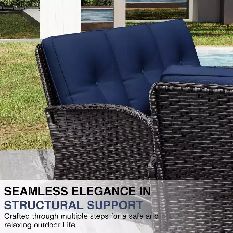 UPTIOT Outdoor Patio Set with Sofas, Swivel Chairs, Ottomans, and Side Table