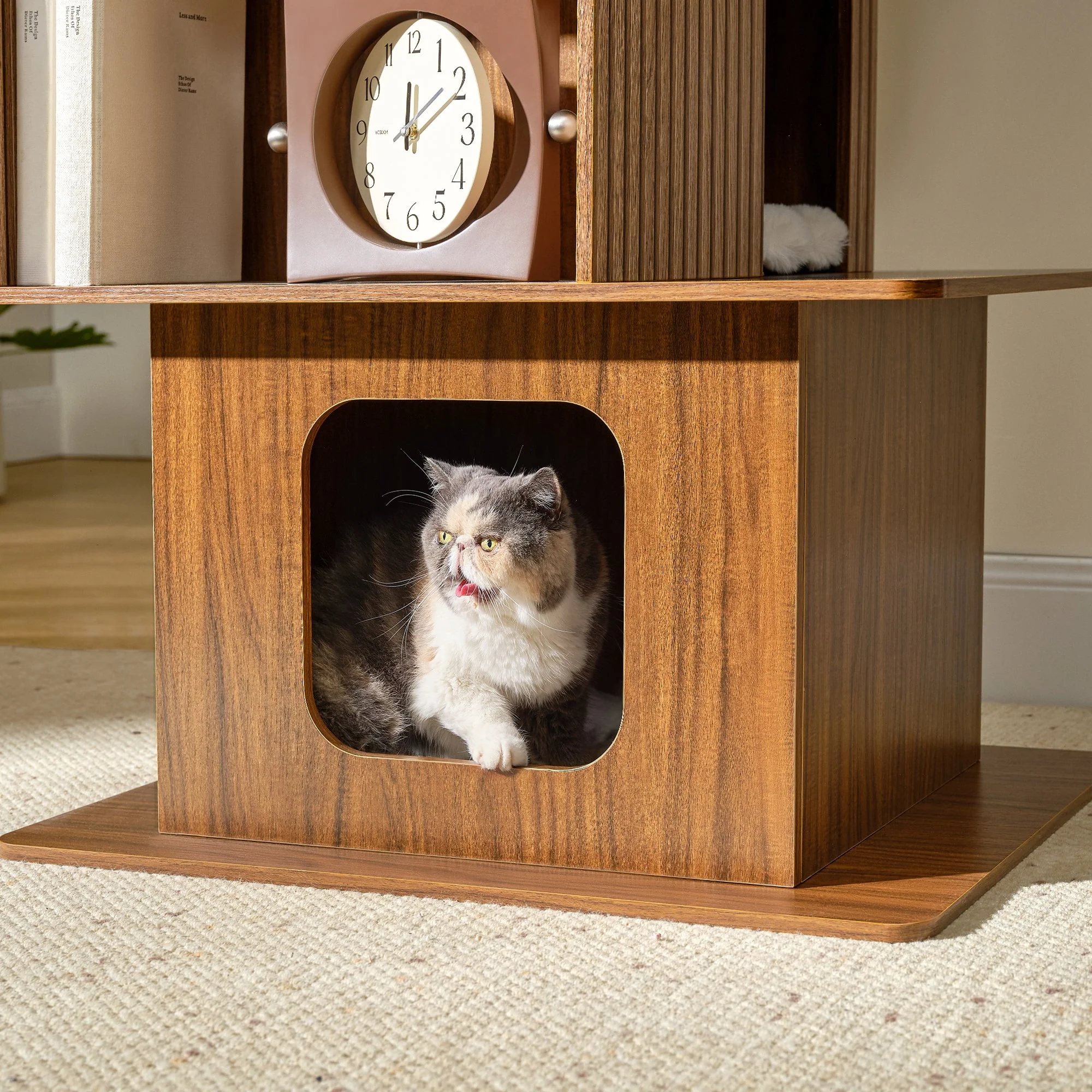 72'' Owner and Pet Shared Bookshelf Cat Tree