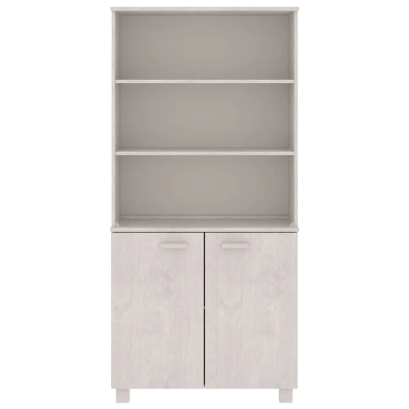 Drawer Cabinet Bookshelf with Storage Shelves Solid Wood Pine - 33.5 x 13.8 x 70.9