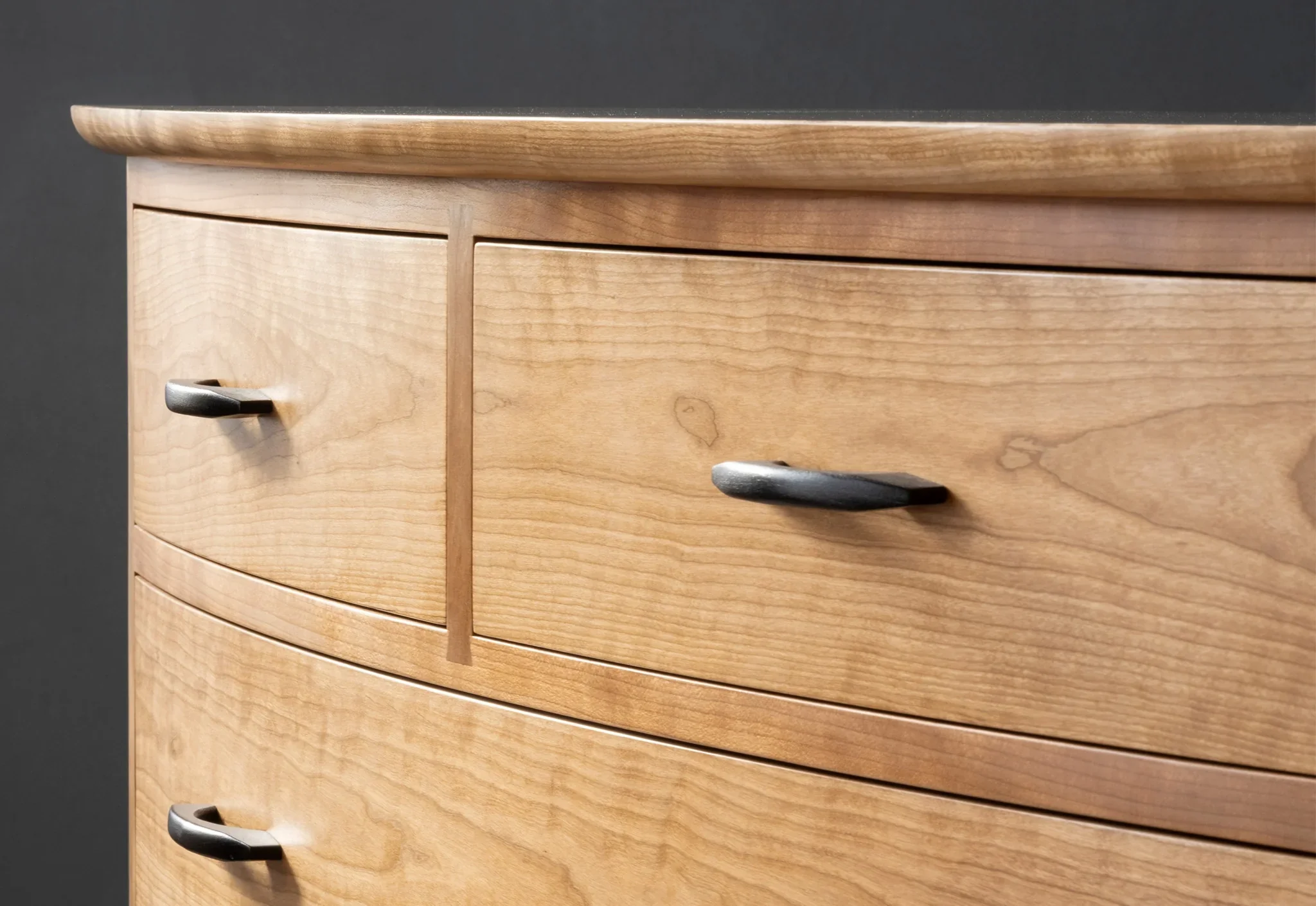Four Drawer Bureau - Inspired by a request for a curved adaptation of our standard bureau, the demonstrates the value