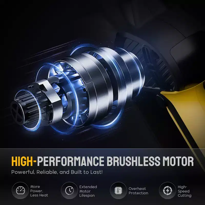Cordless 8 in Mini Chainsaw Brushless Motor 20V Battery Auto-Oiling Safety Lock