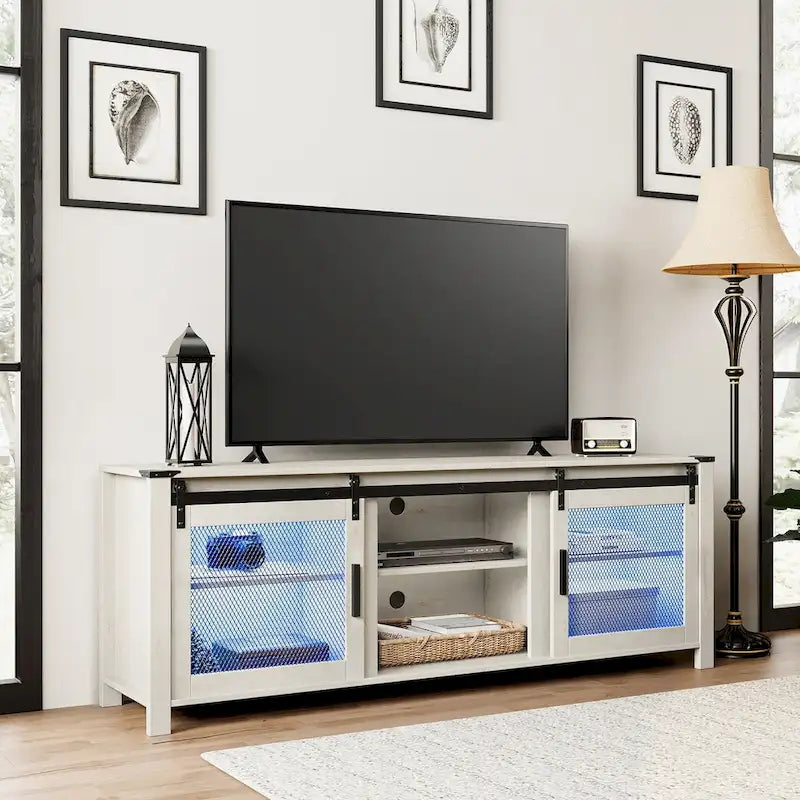 3-Sided Glass Electric Fireplace Insert – Gray & Blue Light / Black, Freestanding or Insert, 18 or 36 Inch