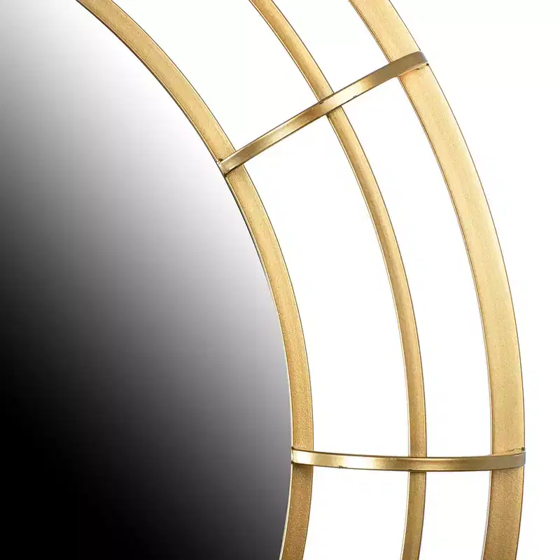 Round Wire Framed Wall Mirror, Gold