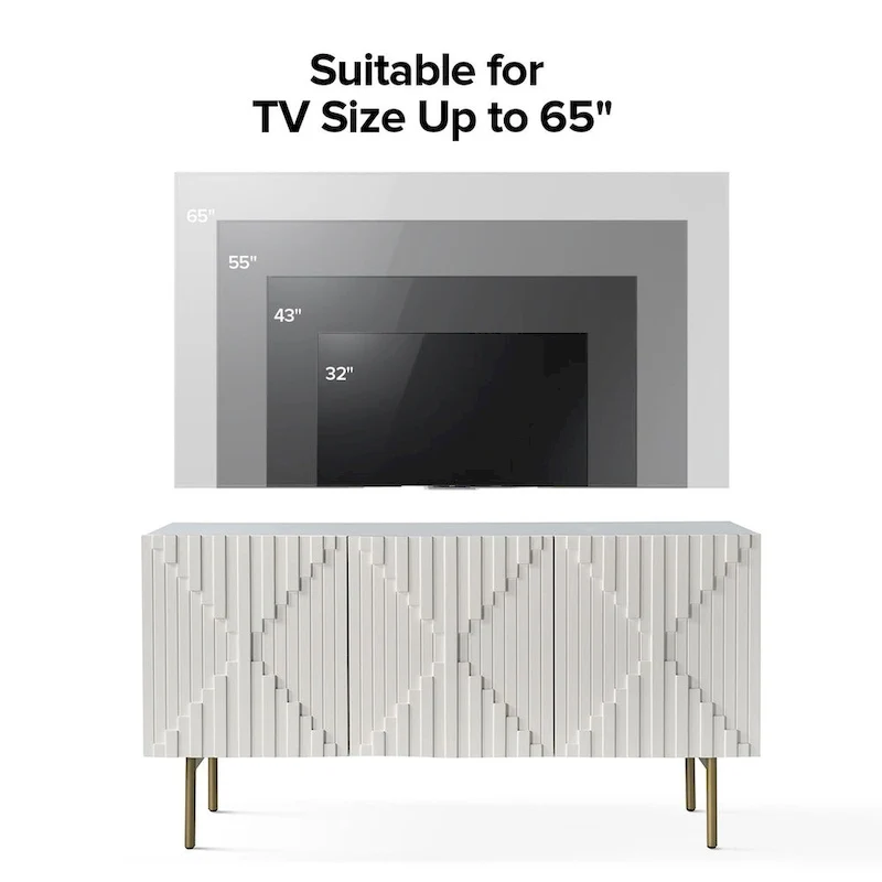 Modern 58 Wide Sideboard with Cable Management & Adjustable Feet