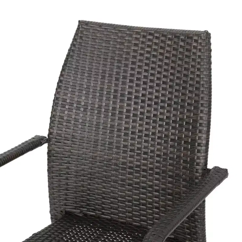 Christopher Knight Home Landry Outdoor Wicker 3 Piece Stacking Chair Chat Set, Multibrown