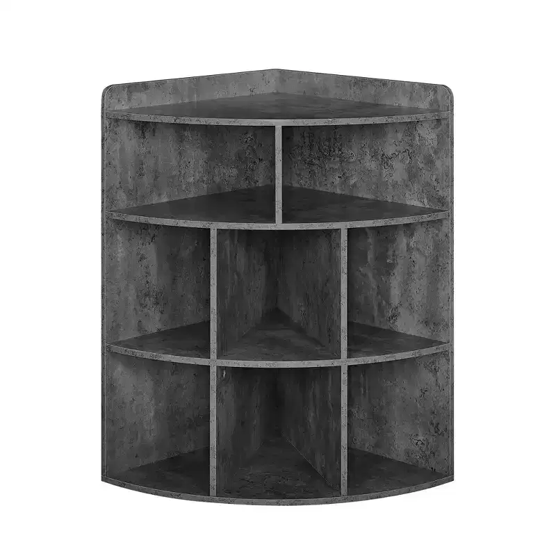 VECELO Corner Cabinet, 3-Tier Cube Storage Organizer, Triangle Bookcases with 8 Cubbies