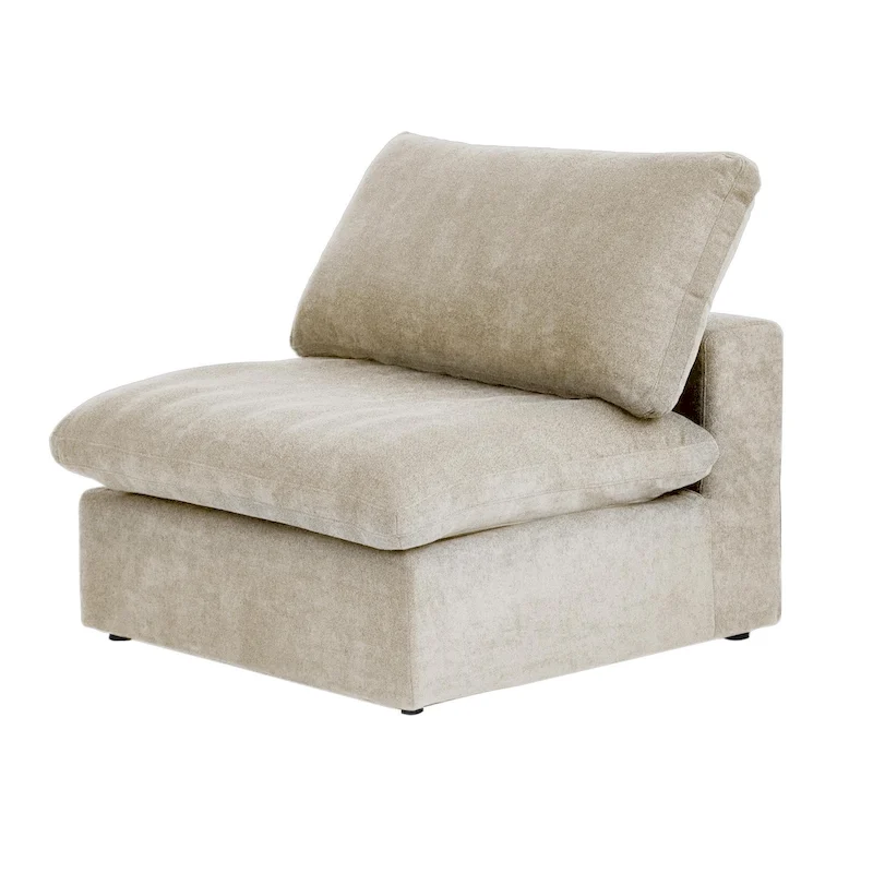 Large Down Filled Corner Sectional Sofa Couch with Ottoman for Living Room Set