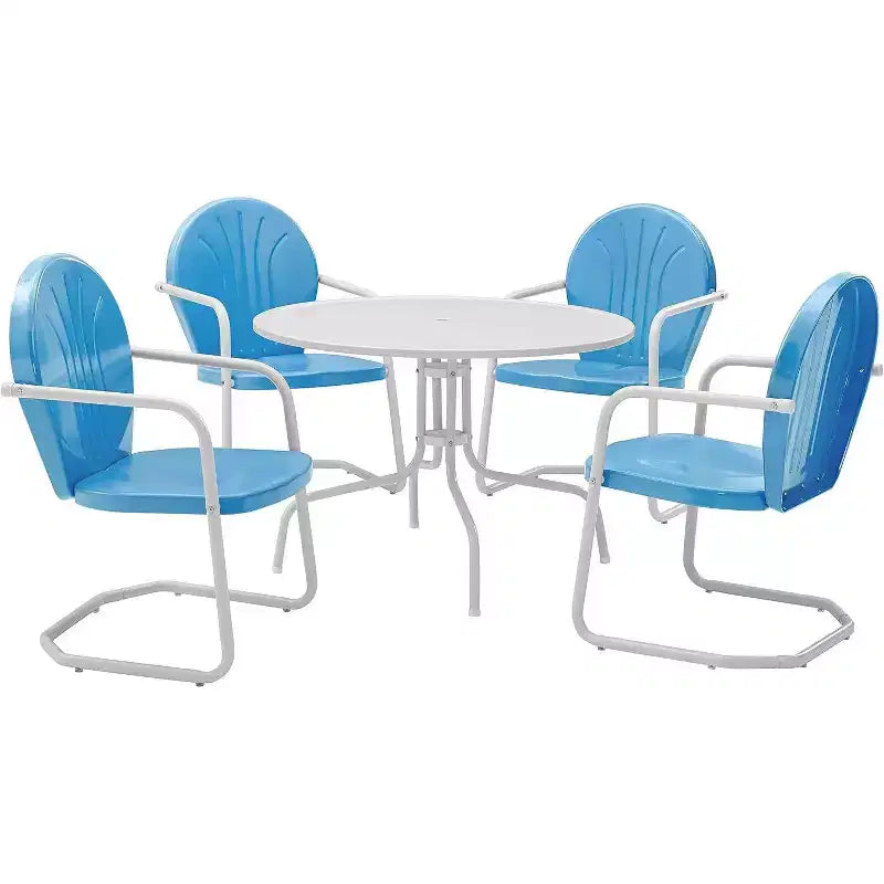 HomeStock Griffith 5Pc Outdoor Metal Dining Set - Table & 4 Chairs