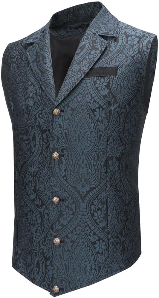 Men's Gothic Steampunk Suit Vest �C Western Waistcoat with Paisley Print