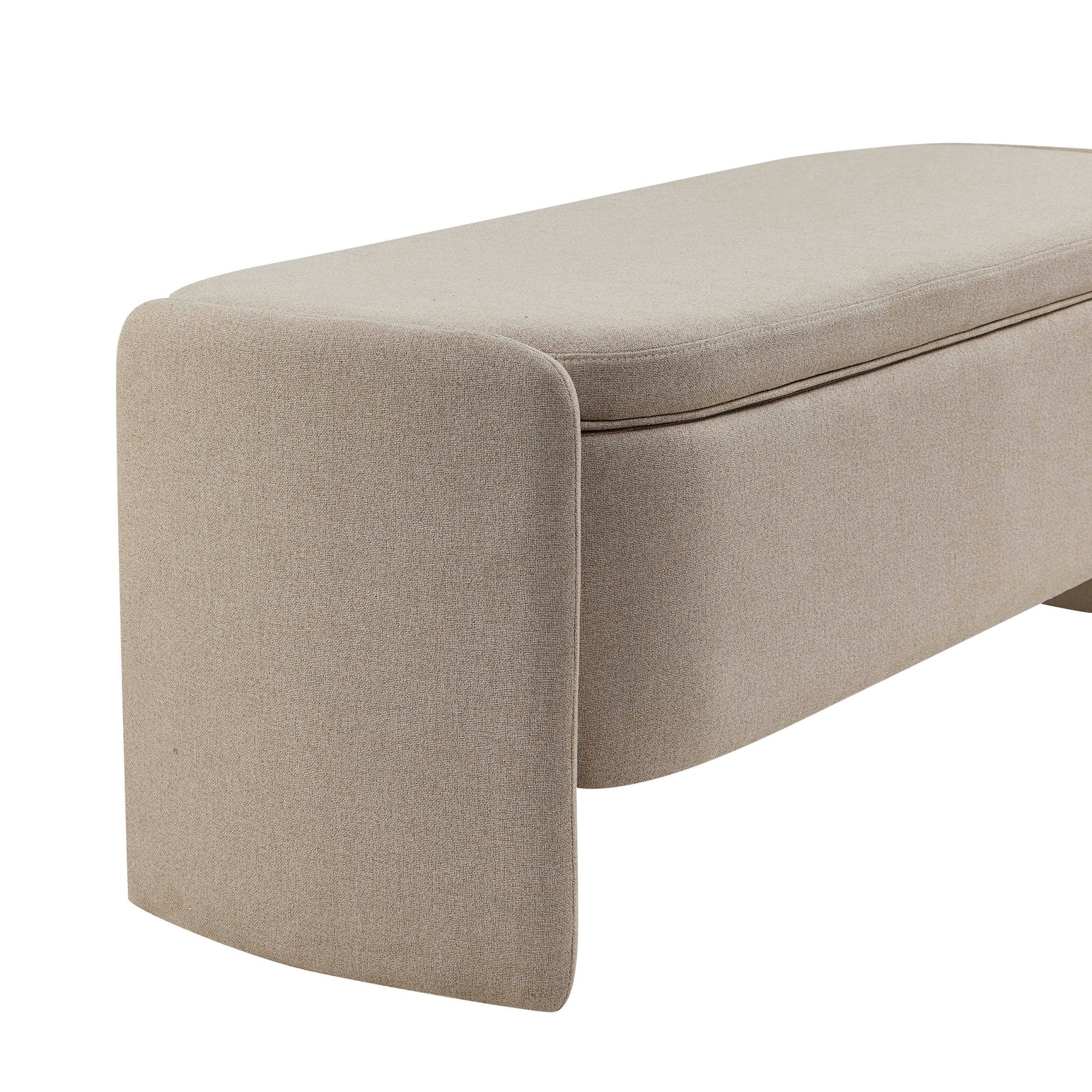 Curved Storage Bench - Oatmeal