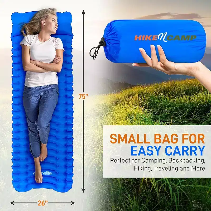 SereneLife Ultralight Sleeping Pad - Portable, Comfortable, and Tear-Resistant