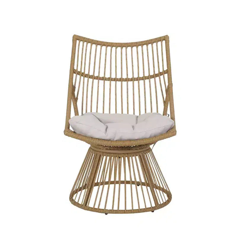 Christopher Knight Home Berton Outdoor Wicker Club Chairs and Side Table Set with Cushion